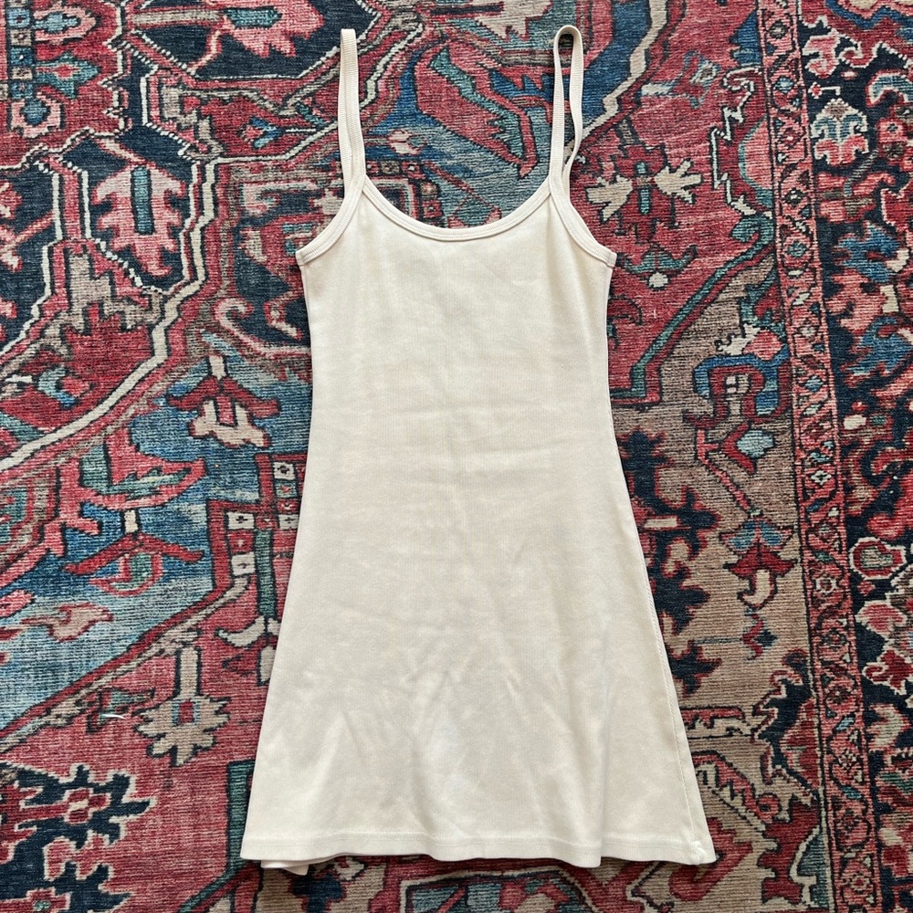 Los Angeles Apparel Heavy Rib Spaghetti Mini Dress (S)